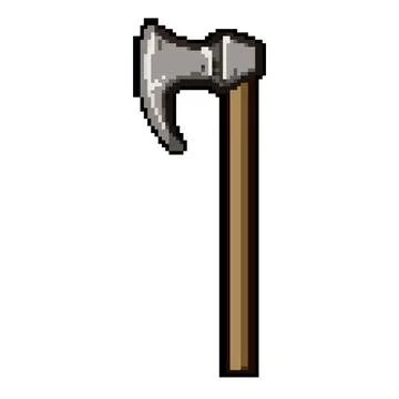 Weapon viking axe pixel art vector illustration Illustrazione stock