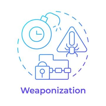 Weaponization blue gradient concept icon Illustrazione stock