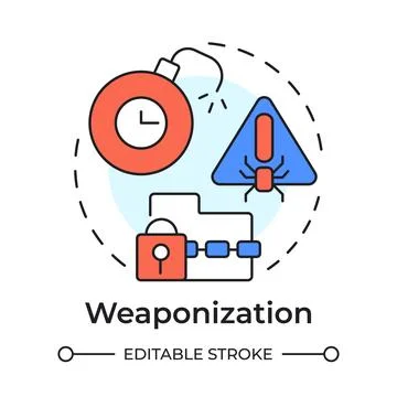 Weaponization multi color concept icon Ilustración de archivo