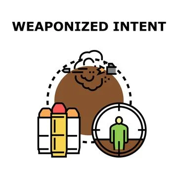 Weaponized intent concept graphic illustrating conflict Stock Illustration