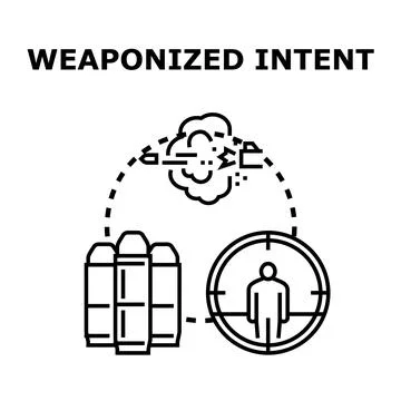 Weaponized intent concept graphic illustrating conflict Stock Illustration