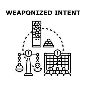 Weaponized intent creating danger and imbalance in conflict Stock Illustration