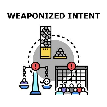 Weaponized intent creating danger and imbalance in conflict Stock Illustration