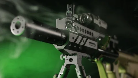 Weapons on black background Stock Footage 101825821