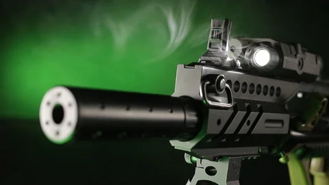 Weapons on black background Stock Footage 101825870