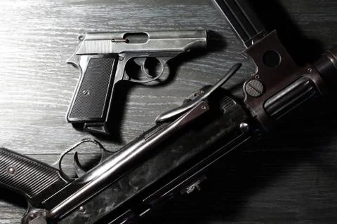 Weapons On Dark Stock Photos