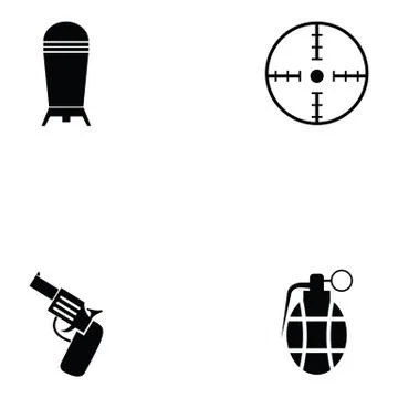 Weapons icon set Stock Illustration