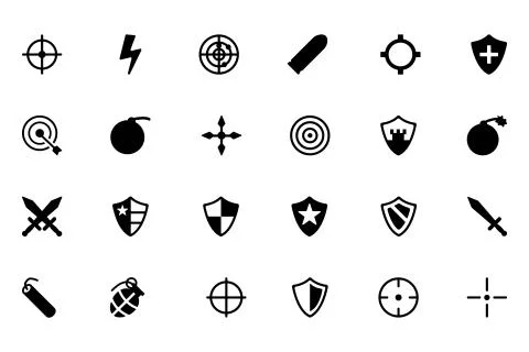 Weapons Icons Set Stock Illustration