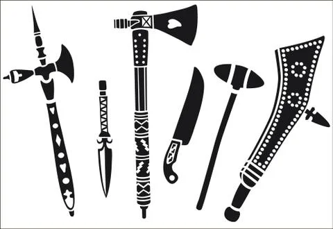 Weapons of native american Stock Illustration