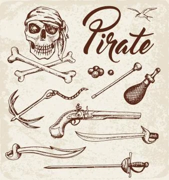 Weapons of pirates. Stock Illustration