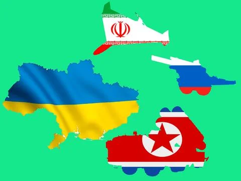 Weapons supplied by various countries for attacks on Ukraine. An internatio.. Stock Illustration