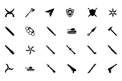 Weapons Vector Icons Pack Stock Illustration