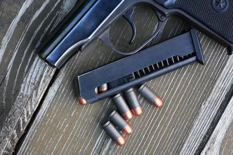 Weapons On Wood Stock Photos