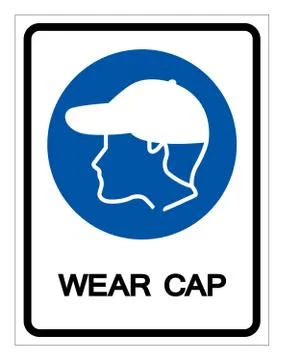 Wear Cap Symbol Sign, Vector Illustration, Isolate On White Background Label  Stock Illustration