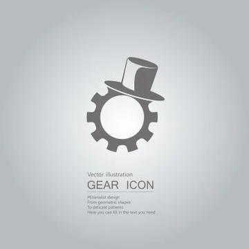 Wear a hat gear. The background is a gradient of gray. Illustrazione stock