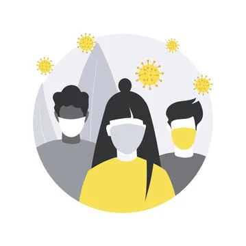 Wear a mask abstract concept vector illustration. Stock Illustration