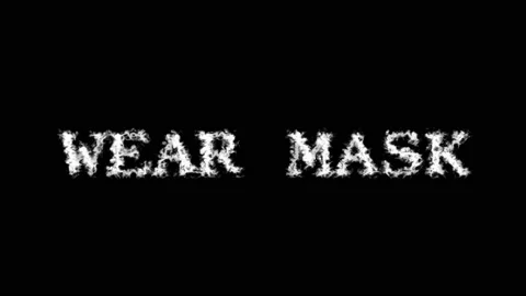 Wear Mask cloud text effect black isolated background Stock Footage 138721922