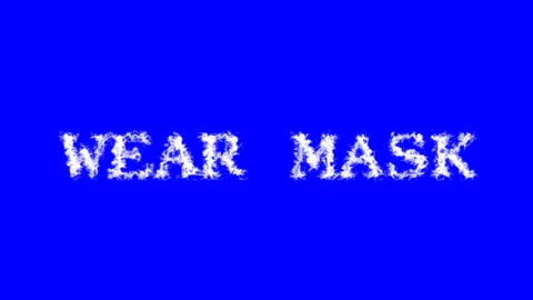 Wear Mask cloud text effect blue isolated background Stock Footage 138721923