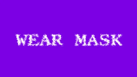 Wear Mask cloud text effect violet isolated background Stock Footage 138721925