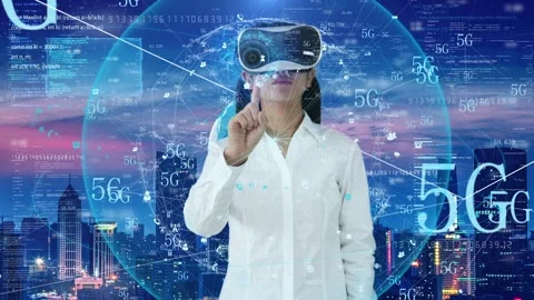 Wear smart glasses to experience vr Stock Video Pond5