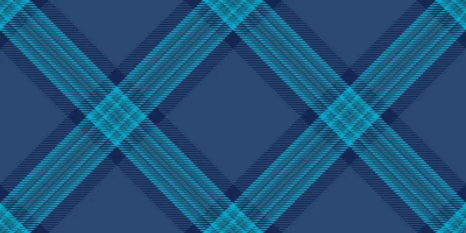 Wear texture vector seamless, 50s plaid fabric textile. Cyan tartan pattern.. 스톡 일러스트