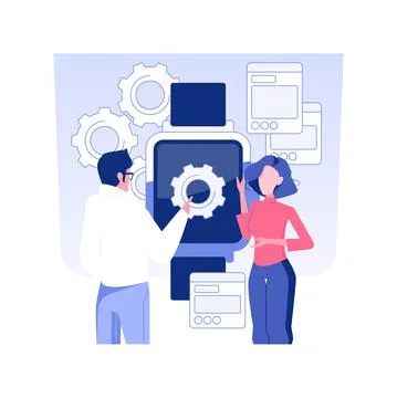 Wearable app development isolated concept vector illustration. Stock Illustration