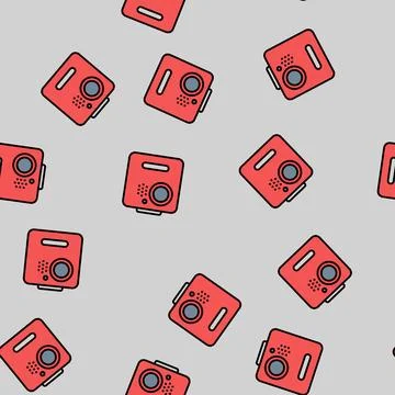 Wearable camera wearable vector seamless pattern 스톡 일러스트