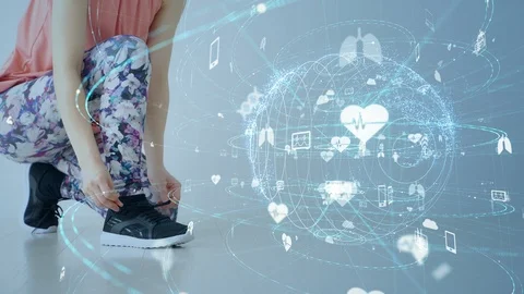 Wearable computing concept. Health care technology. Stock Footage 126143852