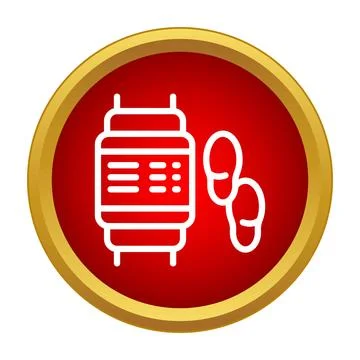 Wearable device tracking steps and activity on button Illustrazione stock