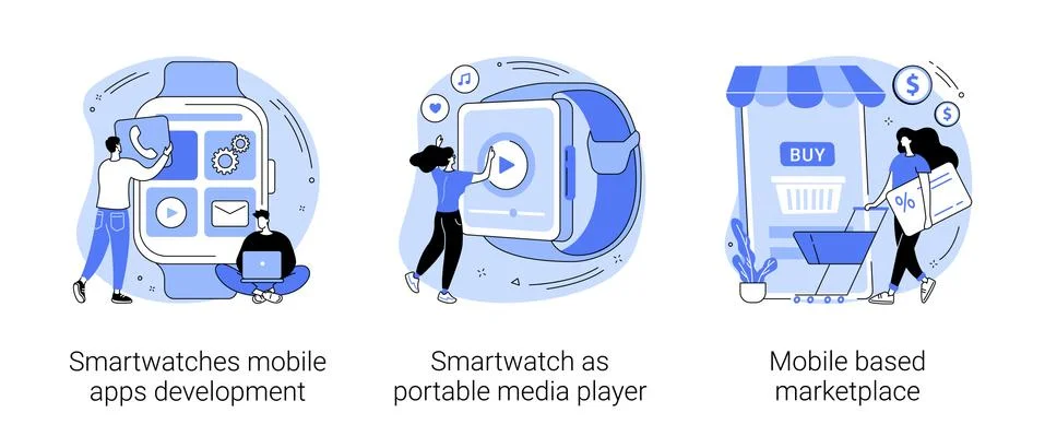 Wearable devices abstract concept vector illustrations. イラスト素材