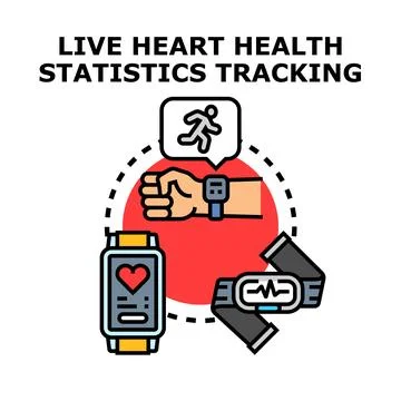 Wearable devices tracking live heart health statistics Stock Illustration
