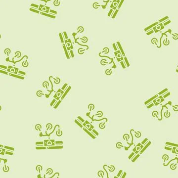 Wearable ecg glyph vector seamless pattern Stock Illustration