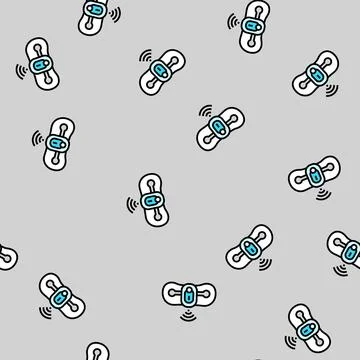 Wearable ecg vector seamless pattern Stock Illustration