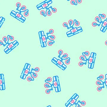 Wearable ecg vector seamless pattern Stock Illustration