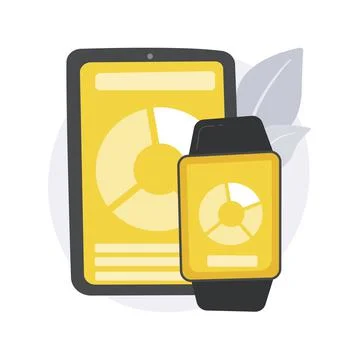 Wearable mobile app development abstract concept vector illustration. Stock Illustration