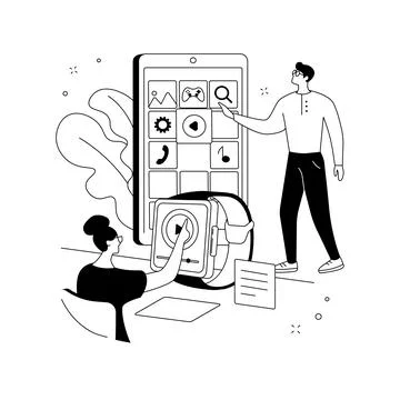 Wearable mobile app development abstract concept vector illustration. Stock Illustration