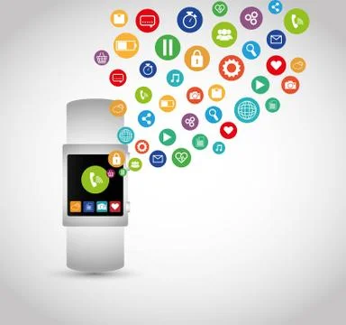 Wearable mobile technology Illustrazione stock