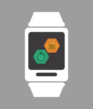 Wearable mobile technology Illustrazione stock