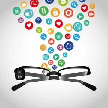 Wearable mobile technology Stockillustratie