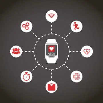 Wearable mobile technology 스톡 일러스트