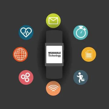 Wearable mobile technology Stockillustratie