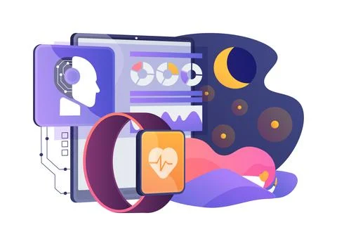 Wearable Sleep Tracker abstract concept vector illustration. Stockillustratie