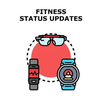 Wearable tech device tracking user health activity Иллюстрация