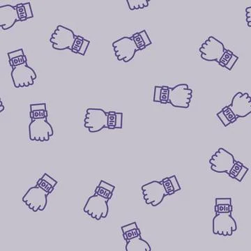 Wearable tech enthusiast line vector seamless pattern Illustrazione stock
