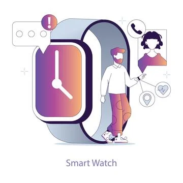 Wearable Technology concept. Flat vector illustration. Illustrazione stock