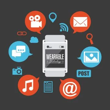 Wearable technology design Illustrazione stock