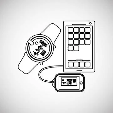 Wearable technology design. wireless icon. Flat illustration  , vector Stock Illustration