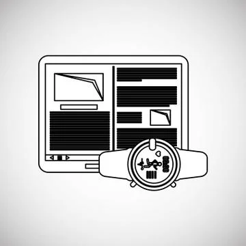 Wearable technology design. wireless icon. Flat illustration  , vector Stock Illustration