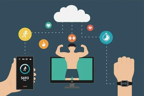 Wearable technology infographics Stock Illustration