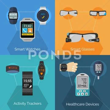 Wearable Technology Set Stock Illustration